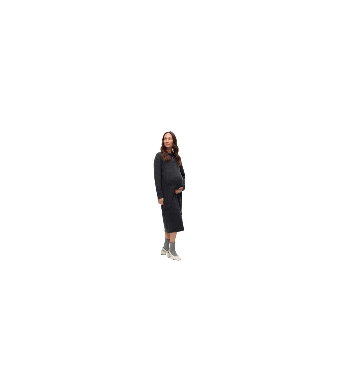 Robe Pull Vmmebba Femme Noir Obsidien Mamalicious-1