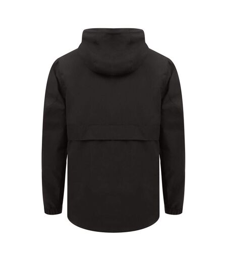 Mens pullover half-zip jacket black Front Row