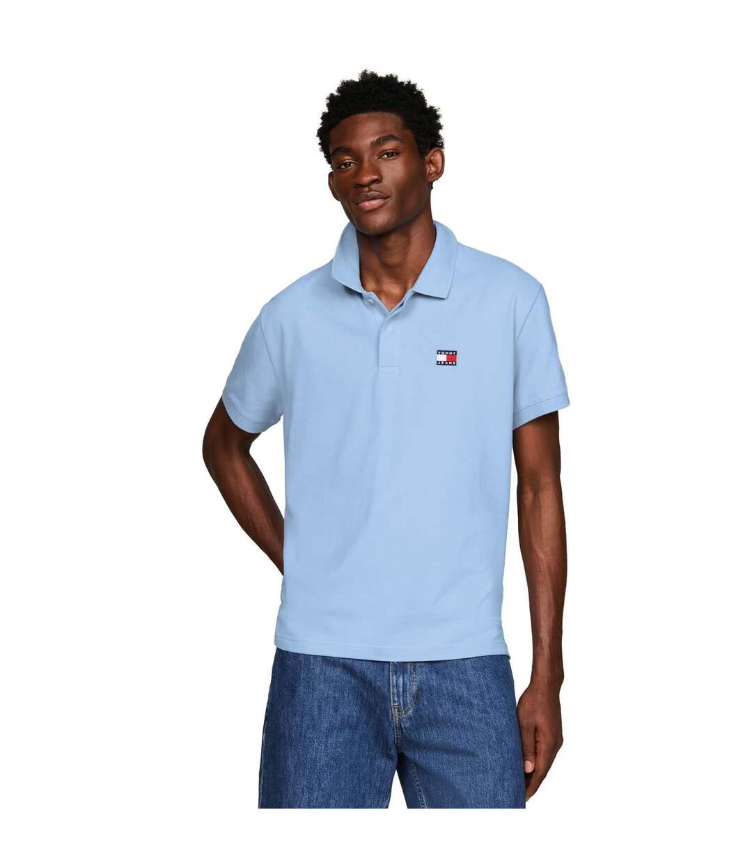 Mens Badge Regular Polo Shirt Blue Tommy Hilfiger-1