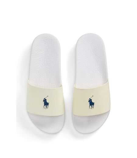 Claquettes Polo Homme Blanc Cassé Bleu Marine Ralph Lauren