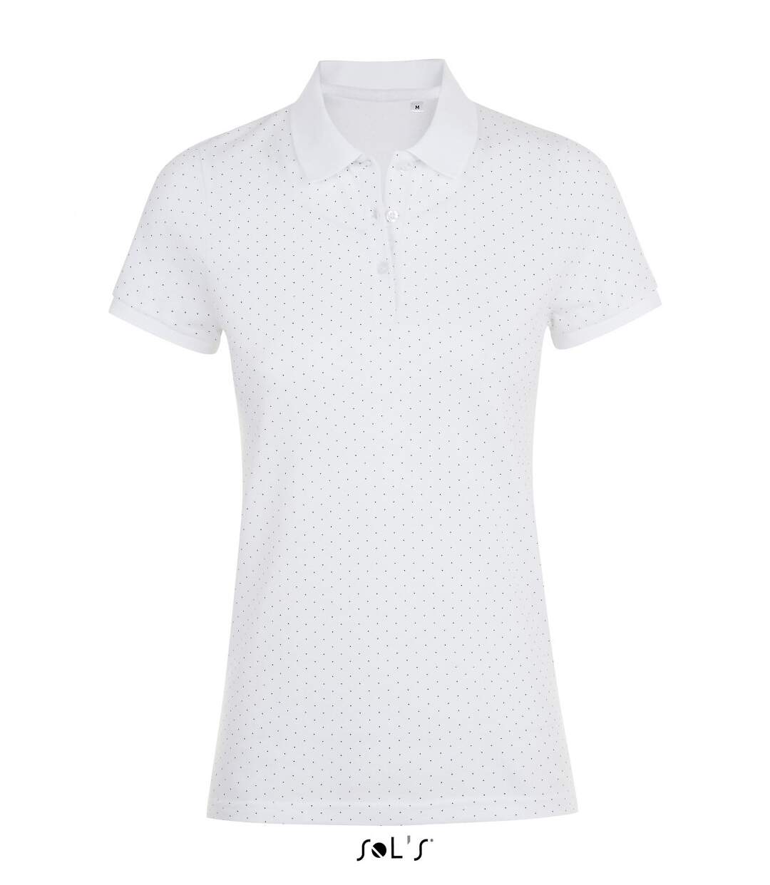 Polo à pois - femme - manches courtes - 01707 - blanc-1