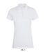 Polo à pois - femme - manches courtes - 01707 - blanc