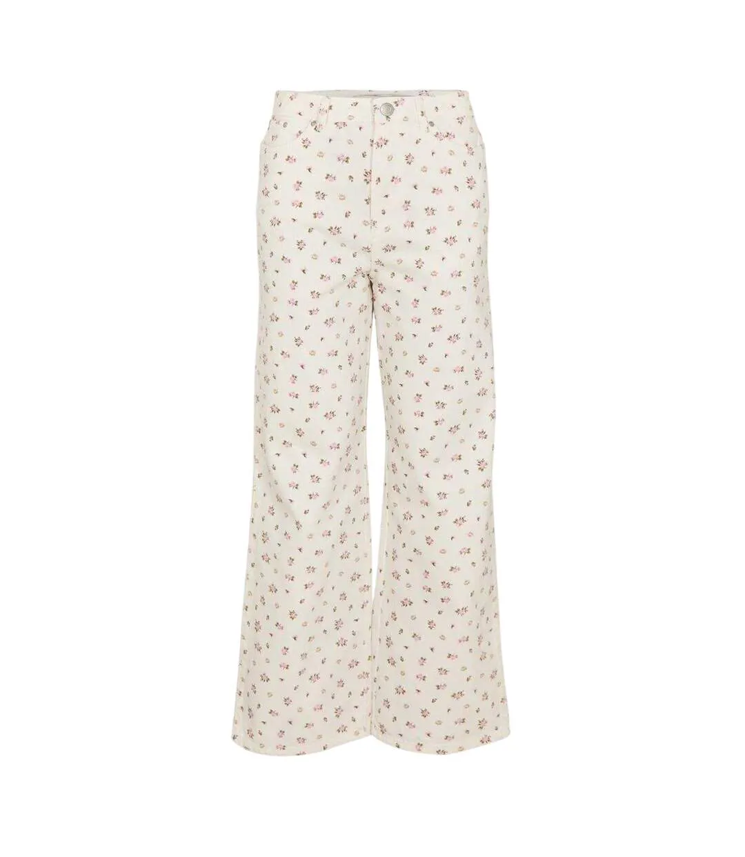 Womens/ladies Soleil Floral Straight Leg Jeans White Threadbare-1