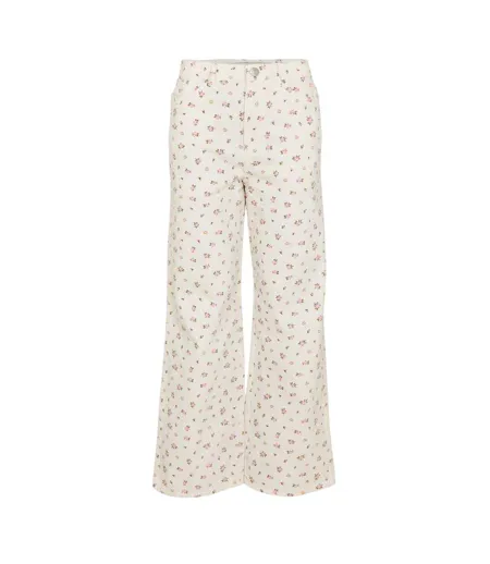 Womens/ladies Soleil Floral Straight Leg Jeans White Threadbare