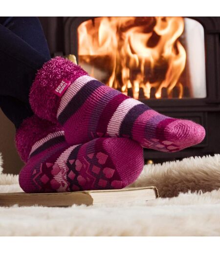 Ladies Soft Stripe Lounge Socks for Winter
