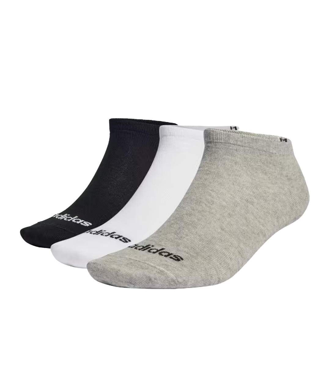Lot de 3 paires de chaussettes blanches/noires/grises homme adidas low-1