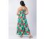 Robe longue fluide AMYNA fines bretelles imprimé tropical vert Coton Du Monde-4