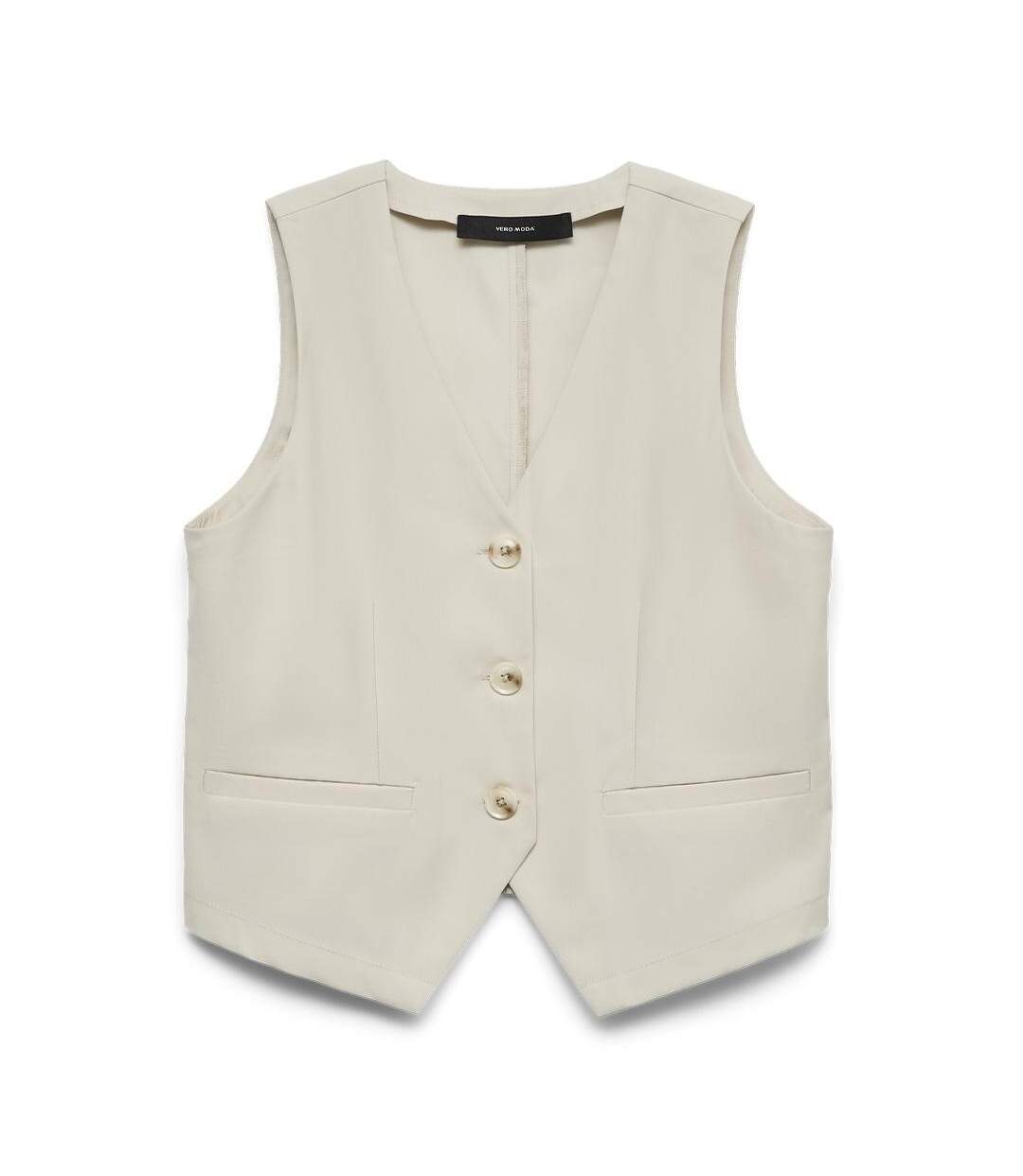 Gilet beige femme vero moda petrine-1