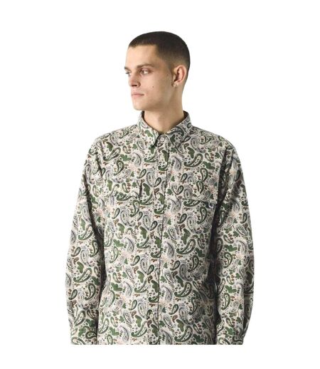 Mens Paisley Regular Button-down Shirt Stone Pretty Green