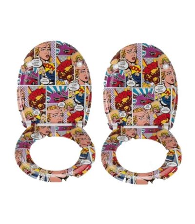 2 x Abattant WC Pop-Art - Multicouleur