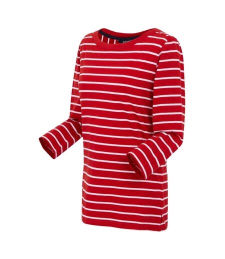 Womens/ladies baylette ii striped t-shirt high risk red/white Regatta