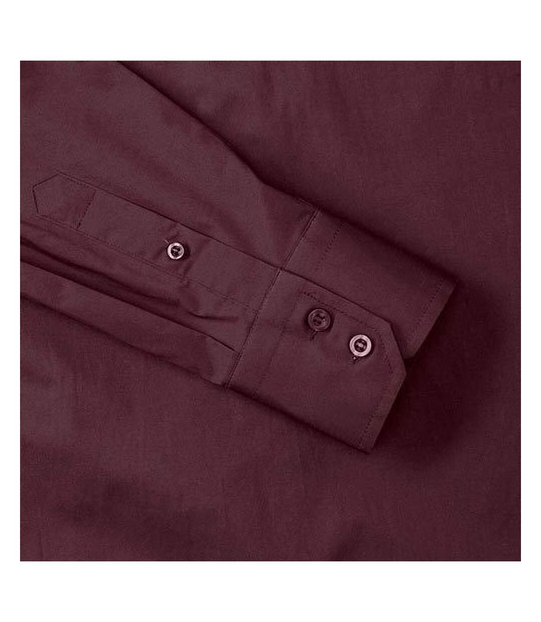 Collection Chemise À Manches Longues Homme Bordeaux Russell-3