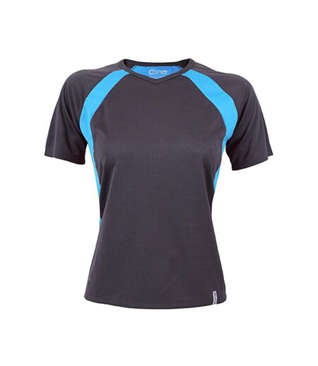 T-shirt Pace Tech Femme Anthracite Azur Cona Sports