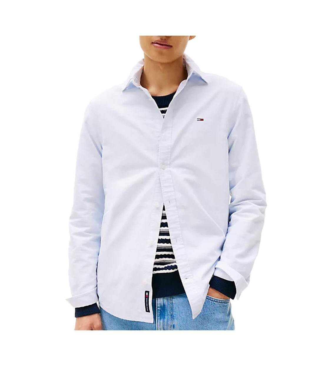Chemise bleu clair homme tommy hilfiger oxford-1