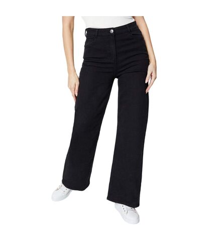 Womens/ladies wide leg jeans black Principles