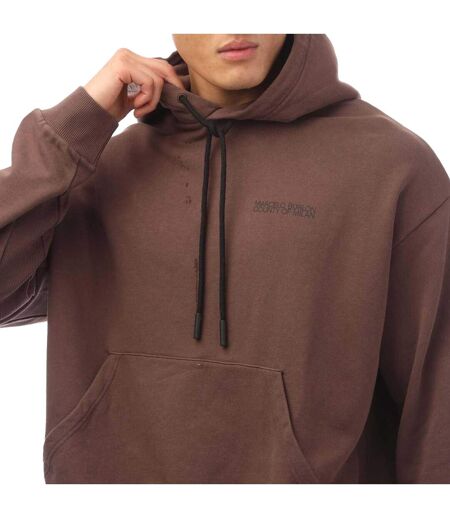 Mens Tempera Relaxed Fit Hoodie Brown Marcelo Burlon