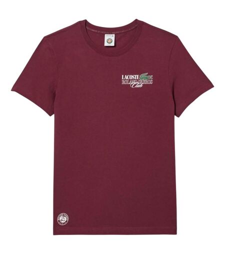 Mens Roland Garro Edition Cotton Tennis T-shirt Red Lacoste