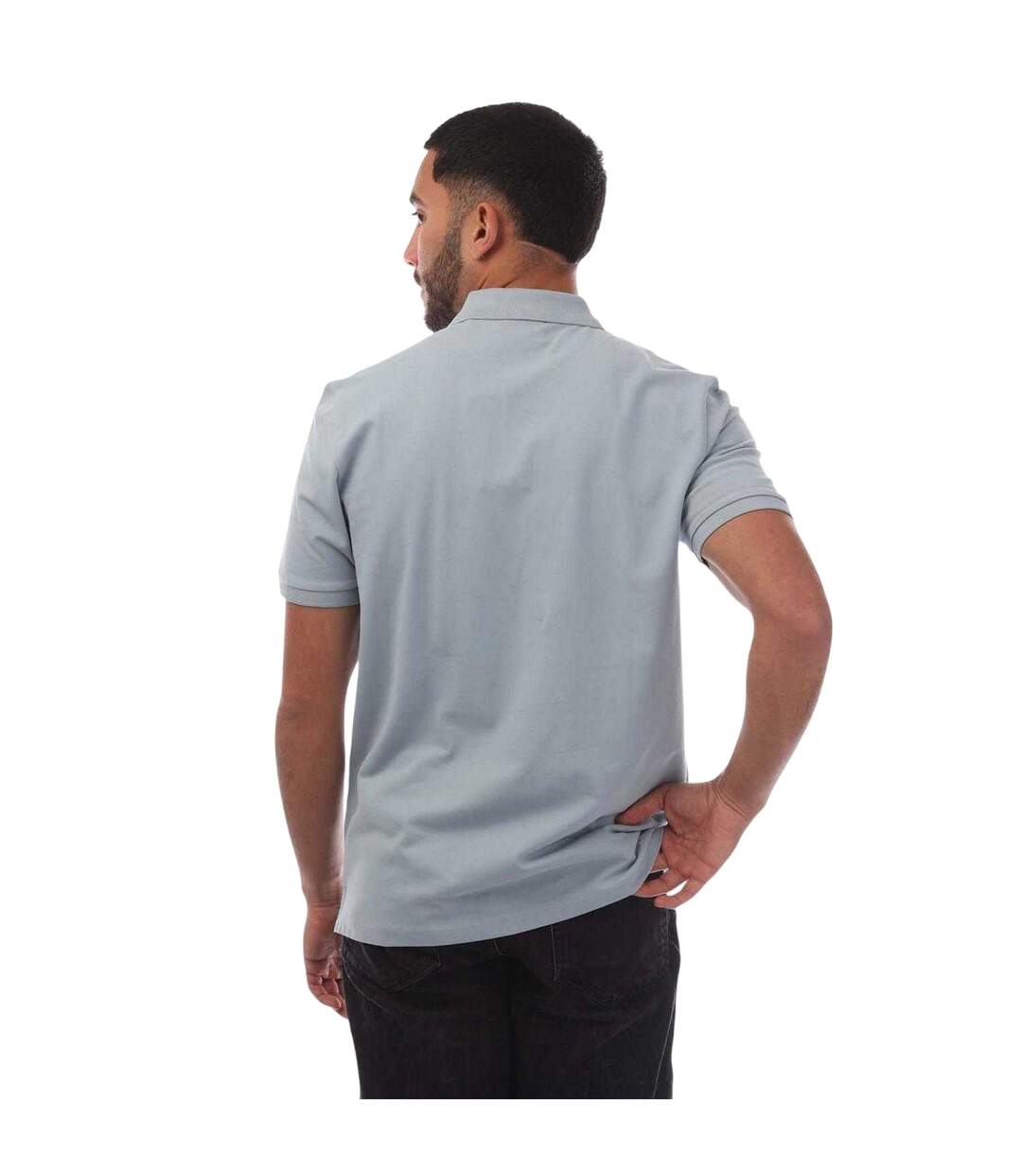 Mens Logo Pique Polo Shirt Blue Hugo-3