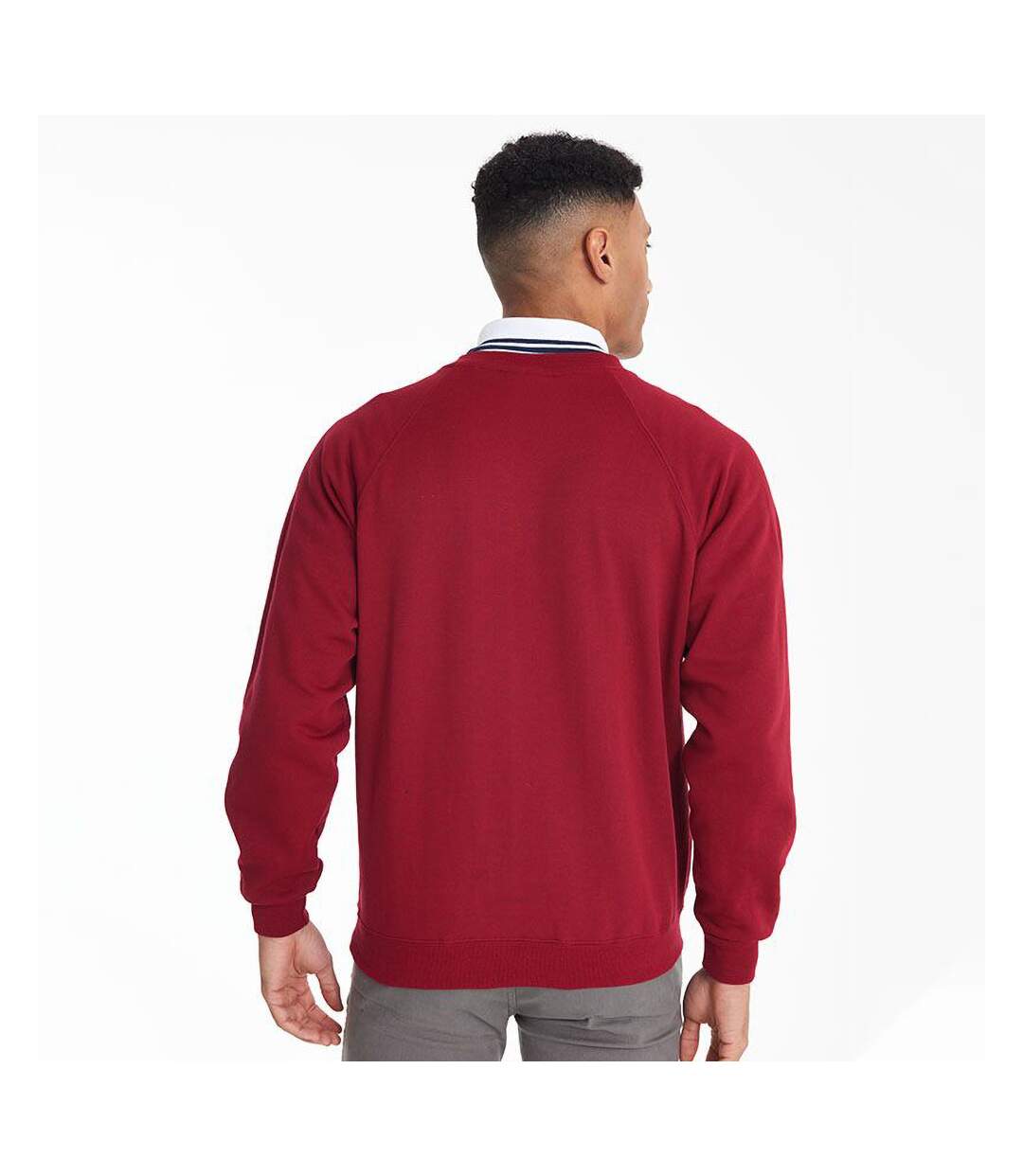 Sweatshirt avec col en v homme rouge Maddins