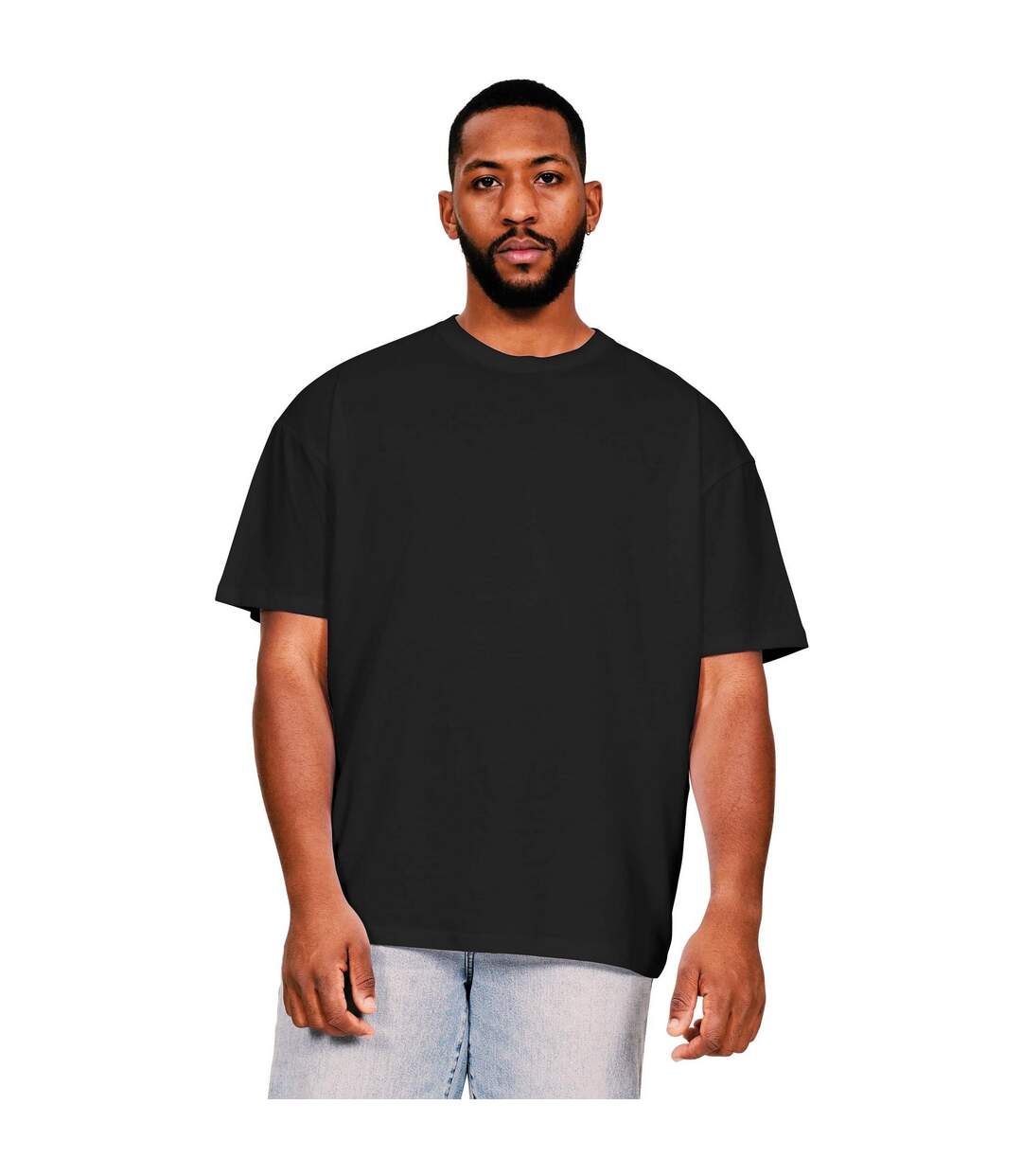 Mens Core Ringspun Cotton Oversized T-shirt Black Casual Classics-1