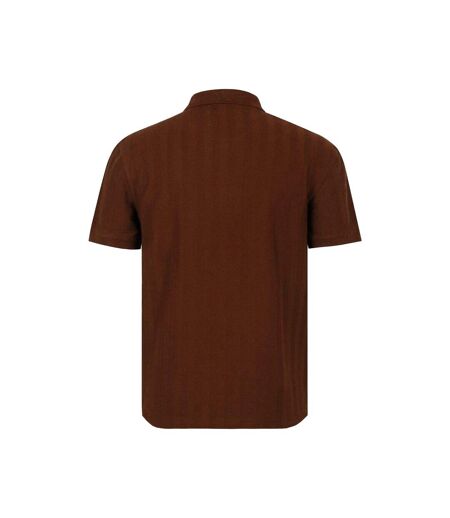 Mens Herringbone Cotton Polo Shirt Chocolate Jack Wills