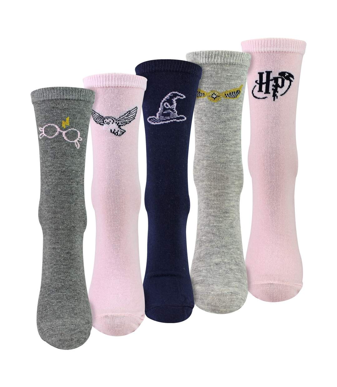 5 Pairs Ladies Cotton Novelty Socks - Harry Potter Pattern Comfortable Socks-4