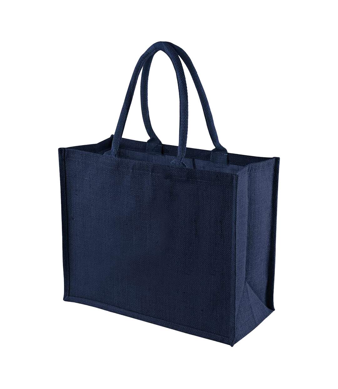 21 litres taille unique bleu marine/bleu marine Sac de courses classique en jute Westford Mill