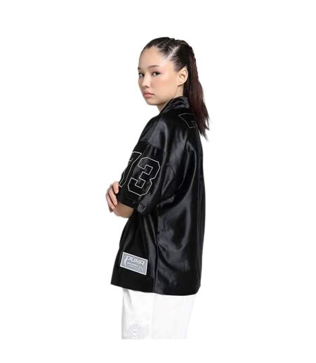 Womens/ladies Printed Relaxed Fit Overshirt  Black Puma