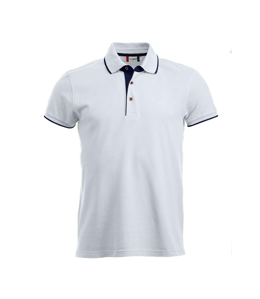 Polo seattle homme blanc / bleu marine foncé Clique Clique