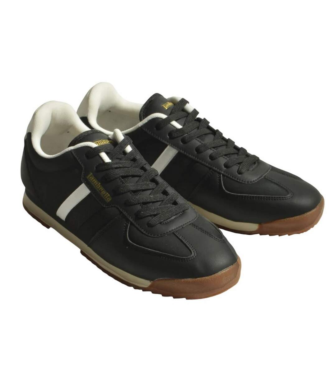 Baskets Diego Homme Noir Blanc Lambretta-4