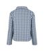 Womens/ladies Gingham Check Relaxed Fit Long-sleeved Shirt Navy White Linea-2