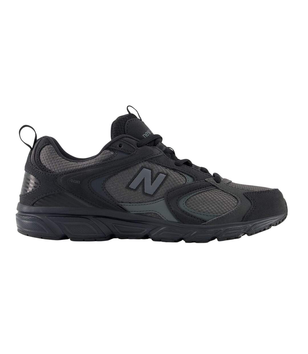Mens 408 V1 Low Cut Trainers Black Grey New Balance-1