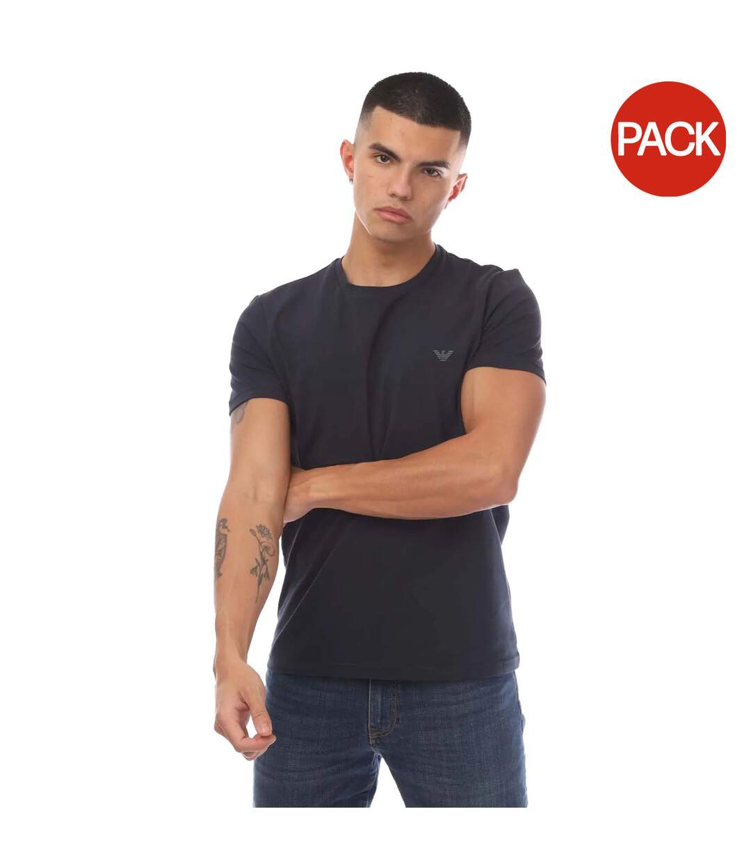 Pack Of 2  Mens Crew Neck T-shirt  Navy Emporio Armani-1