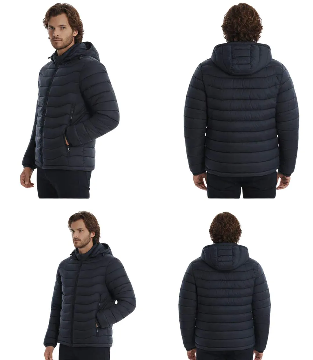 Doudoune  Homme   Manches Longues avec Capuche Détachable - Noir - Style Casual et Confort-2