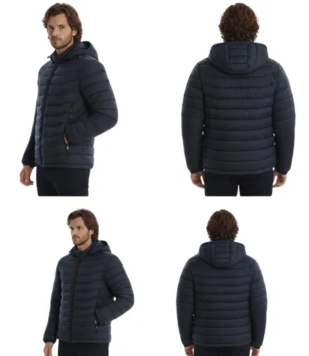 Doudoune  Homme   Manches Longues avec Capuche Détachable - Noir - Style Casual et Confort