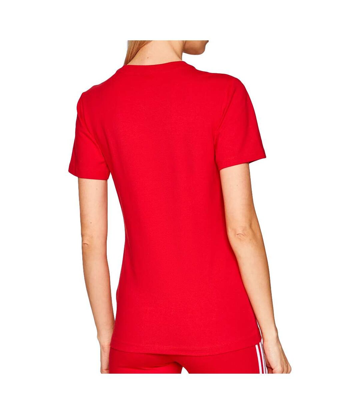 T-shirt Rouge Femme Adidas Trefoil