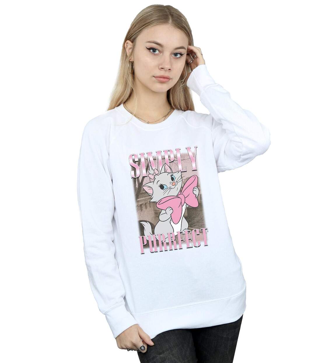 Disney - Sweat ARISTOCATS MARIE SIMPLY PURRFECT HOMAGE - Femme (Blanc) - UTBI13352-2