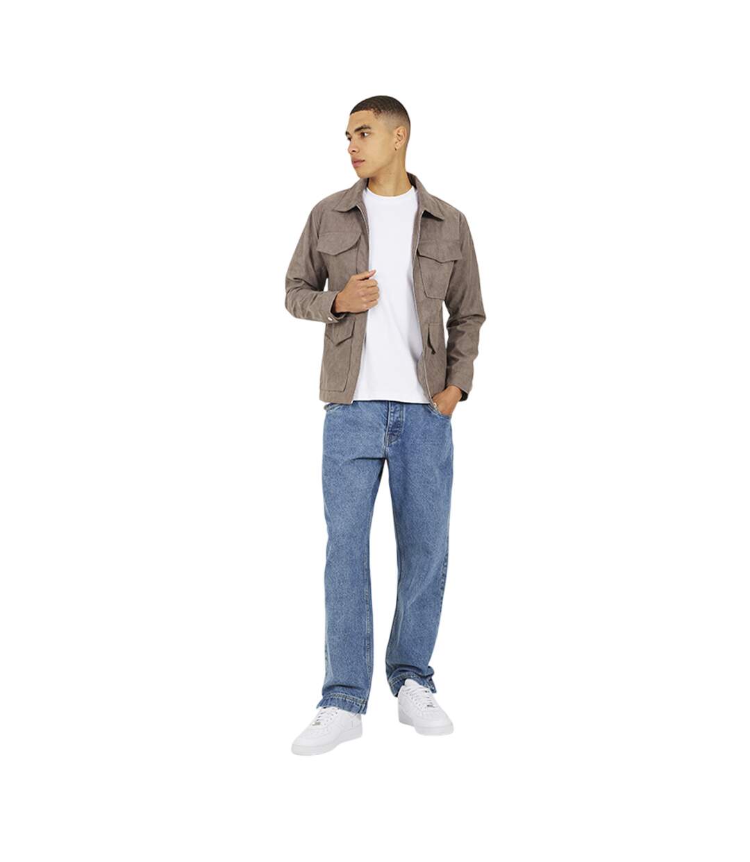 Veste-chemise Lathan Homme Taupe Brave Soul-4