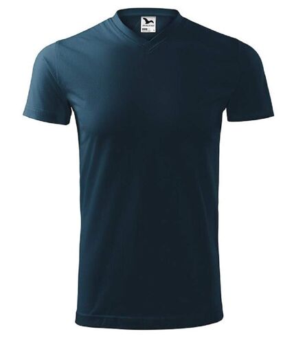 T-shirt manches courtes col V - Unisexe - MF111 - bleu marine