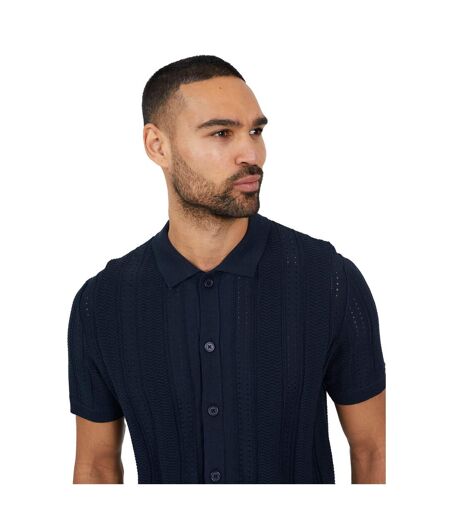 Polo Manches Courtes Homme Bleu Marine Foncé Brave Soul