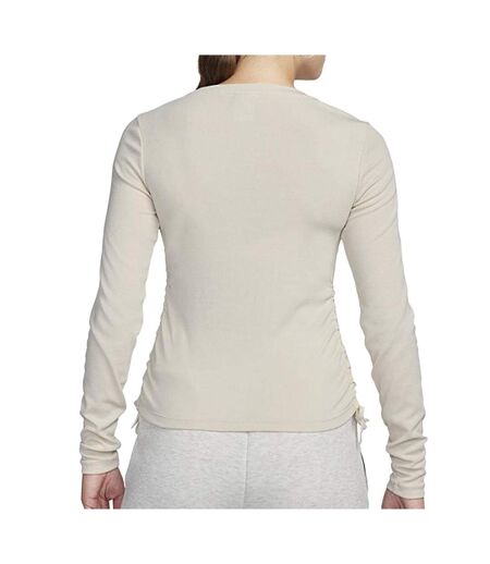 Sweat beige femme nike essntl - l