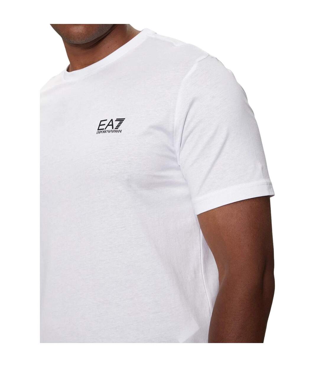 Mens Cotton Slim T-shirt White Black Emporio Armani EA7-3
