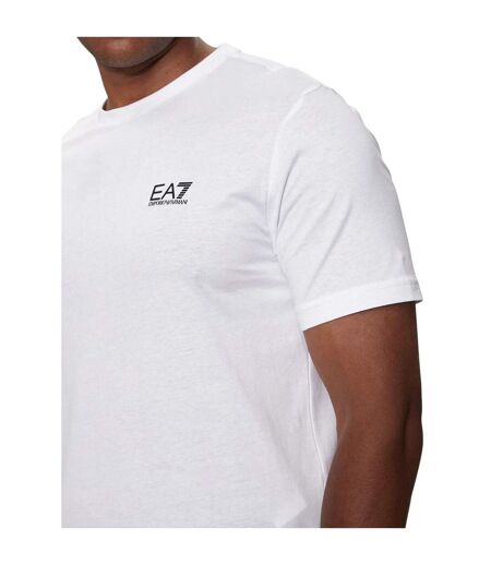 Mens Cotton Slim T-shirt White Black Emporio Armani EA7