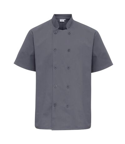 Premier Mens Short-Sleeved Chef Jacket (Steel)