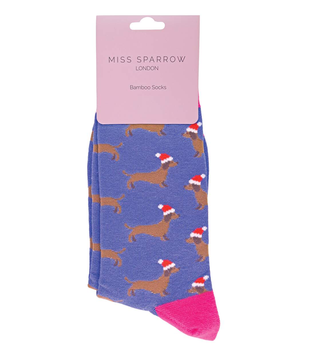 Miss Sparrow - 1 Paire Chaussettes Femme Teckel Santa Bambou-2