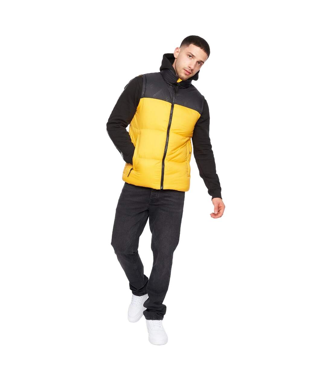 Veste sans manches demerley homme jaune / noir Crosshatch-4