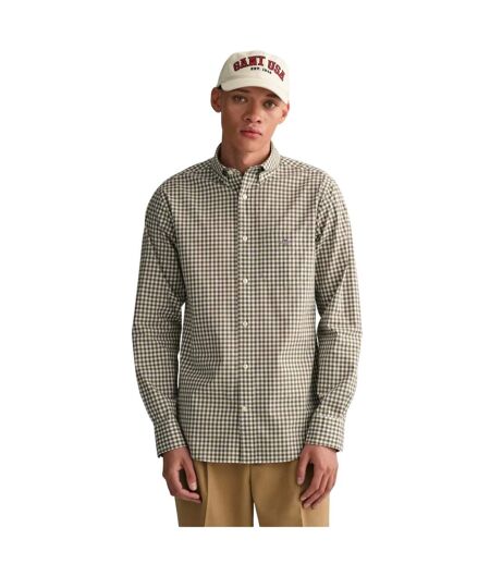 Mens Classic Gingham Check Poplin Regular Shirt Green Gant