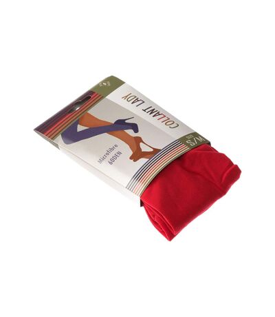Collant chaud - 1 paire - Unis - Opaque - Mat - Gousset polyamide - Rouge