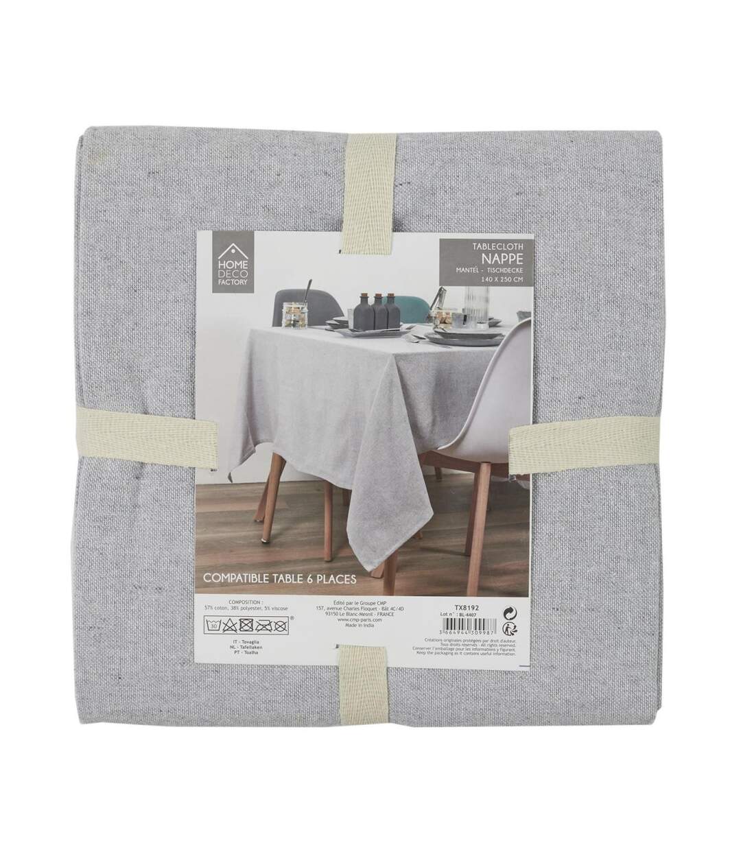Nappe Rectangulaire Tolma 140x250cm Gris-3