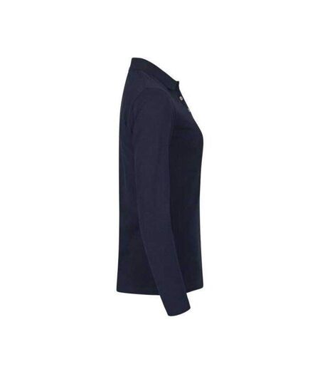 Polo Manches Longues Premium Femme Bleu Marine Foncé Clique